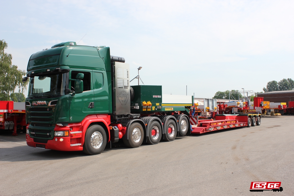 5-axled Scania Kahl 2 Faymonville lowbed trailer