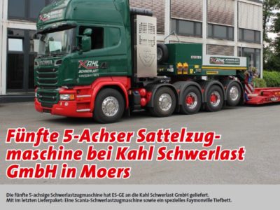 Schwertransportmagazin 70 STM Kahl 5-Achser Scania Faymonville Tierbett