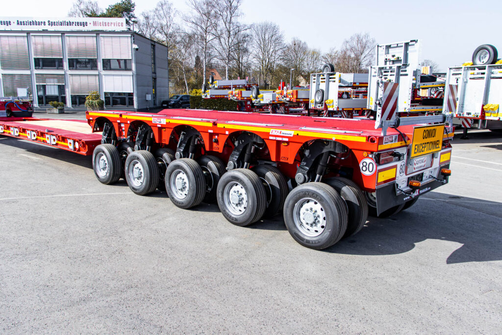 MAX Trailer MAX710 als 3+5-Kombination, Detailaufnahme des hinteren Fahrwerks
