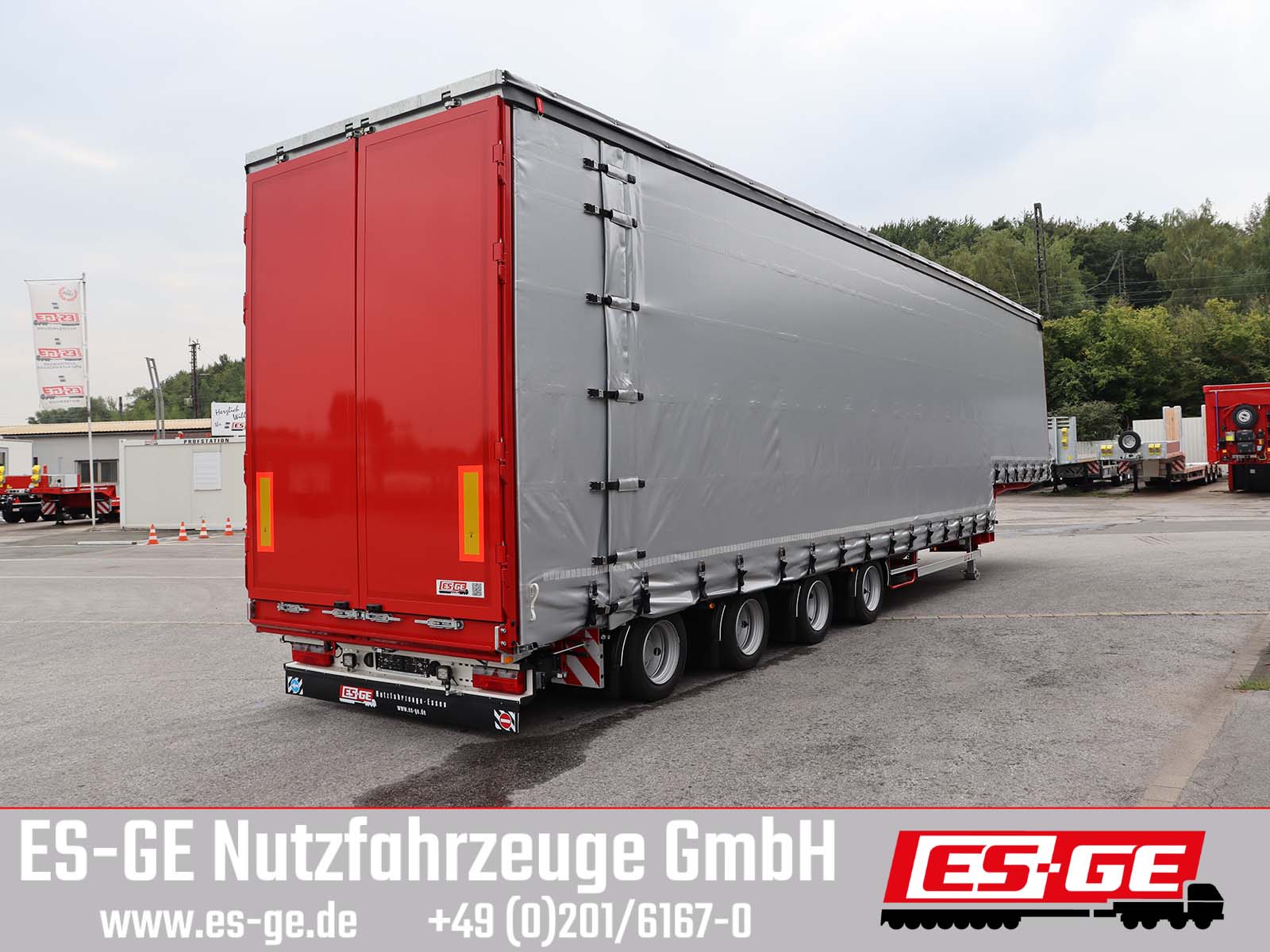 ES-GE 4-Achs-Satteltieflader mit Curtainsider-Aufbau