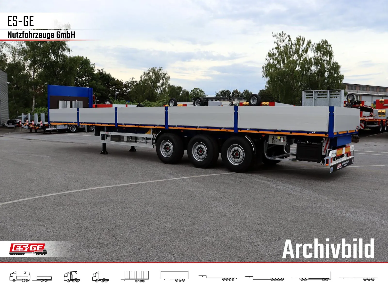 ES-GE - 3-Achs Sattelanhänger - Bordwände + CV