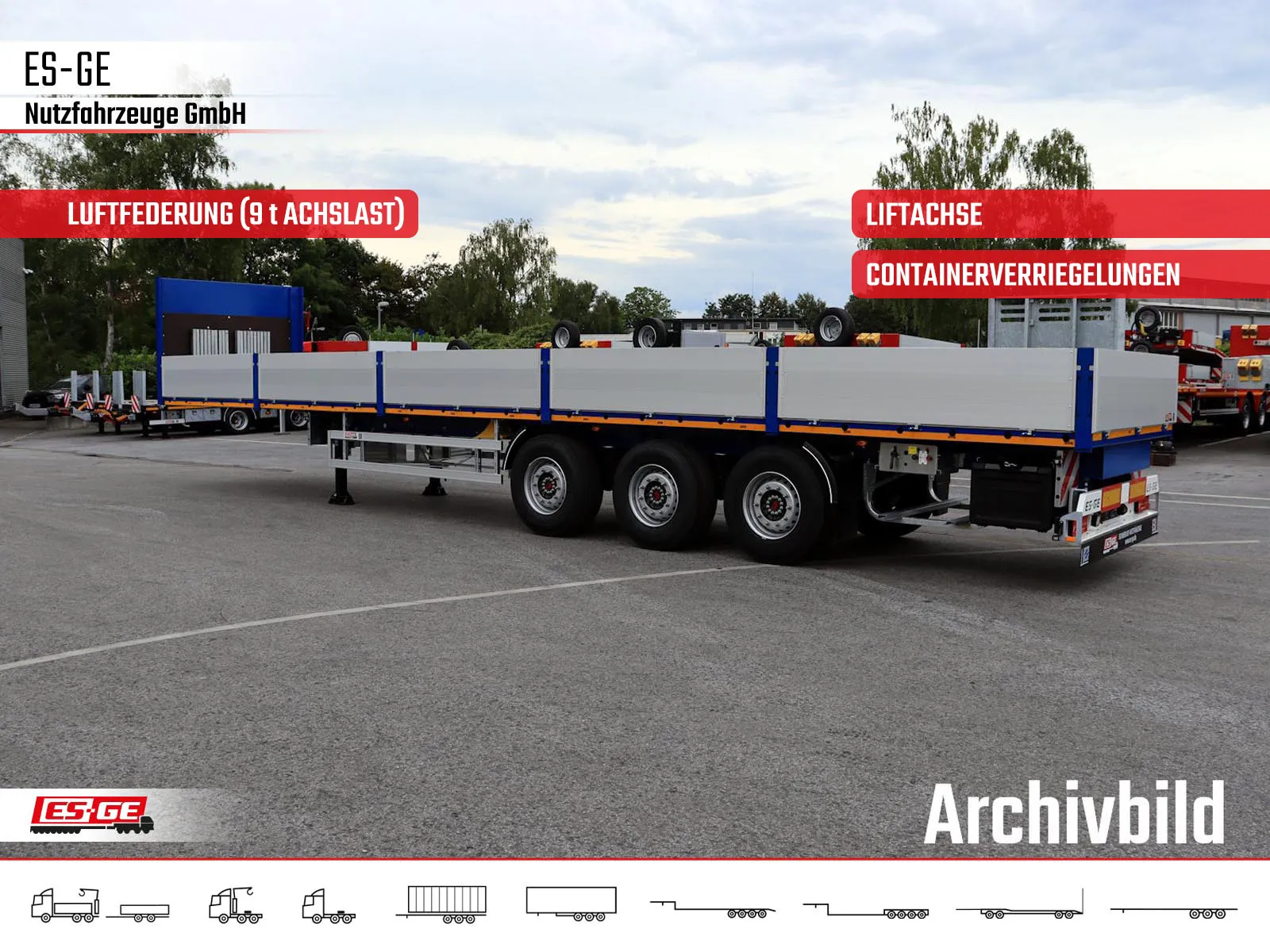 ES-GE - 3-Achs Sattelanhänger - Bordwände + CV